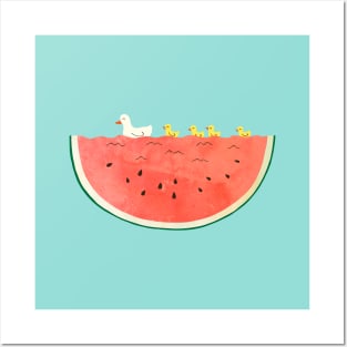 duckies and watermelon Posters and Art